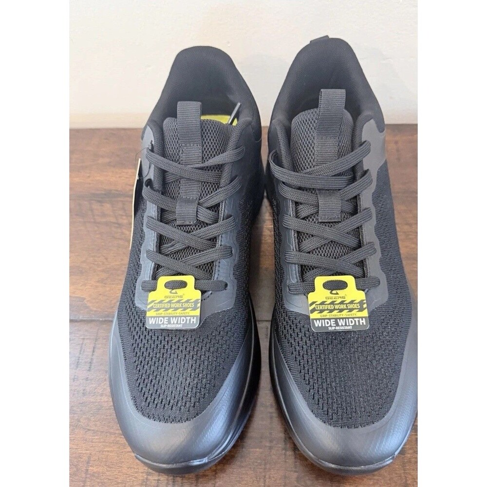 Geers Mens Work Shoes Size 12 W Black Slip Resistant Sneaker Air Cushion